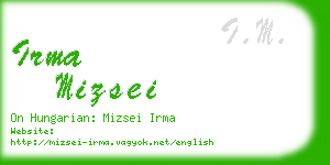 irma mizsei business card